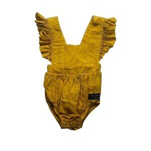 Tiny Tribe Australia Baby Girls Ruffle Romper Mustard Yellow 0-3 Months